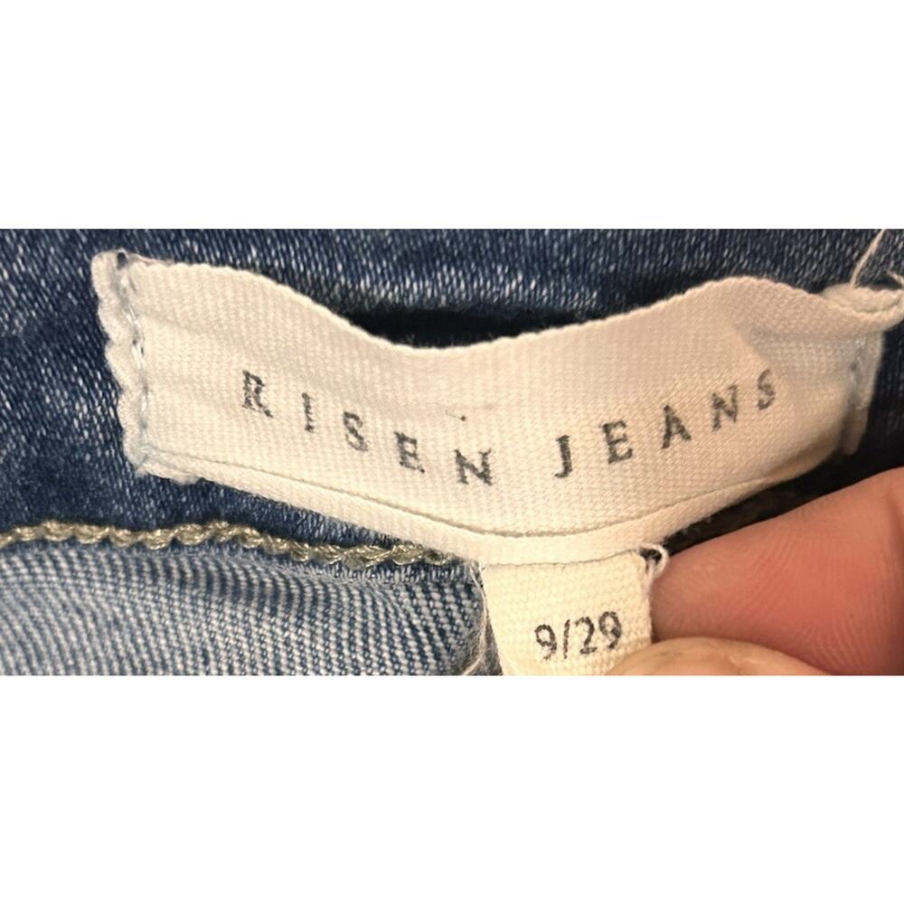 Risen Jeans Womens Size 9/29 High Rise Straight Leg Raw Hem RDP5634 Blue - Picture 3 of 9